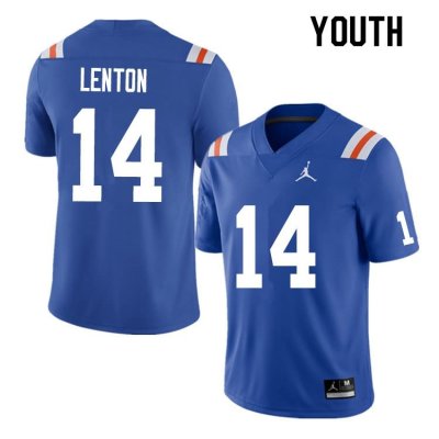 Youth Florida Gators #14 Quincy Lenton NCAA Nike Blue Throwback Authentic Stitched College Football Jersey JXB1662VC